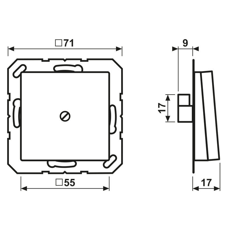 Jung A500 Kabel Einlass Abdeckung Mit Zugentlastung - A590BFASWM