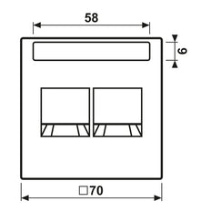 LS990 Duale Modulare Jack Abdeckung Platte Graphit Schwarz - LS1969-2NAWESWM
