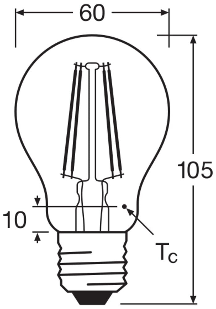 OSRAM LED Classic A60 6.5W E27 6500K Glas-Glühfadenlampe - 4058075466036 [2 Stück]