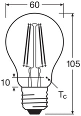 OSRAM LED Classic A60 6.5W E27 6500K Glas-Glühfadenlampe - 4058075466036 [2 Stück]