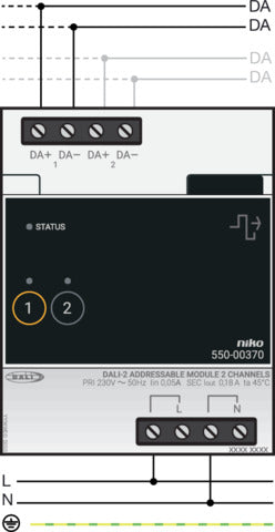 Niko Dali-2 Adressierbares 2-Kanal Steuerungsmodul - 550-00370