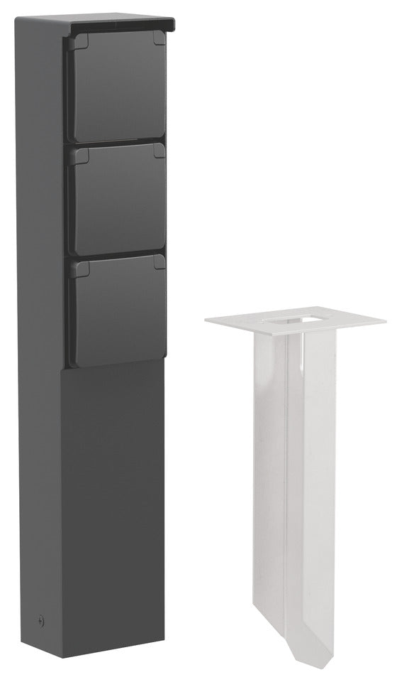 Außen Ip55 Dreifachsteckdose Gartenpfosten Mit Erdspieß - 761-36835