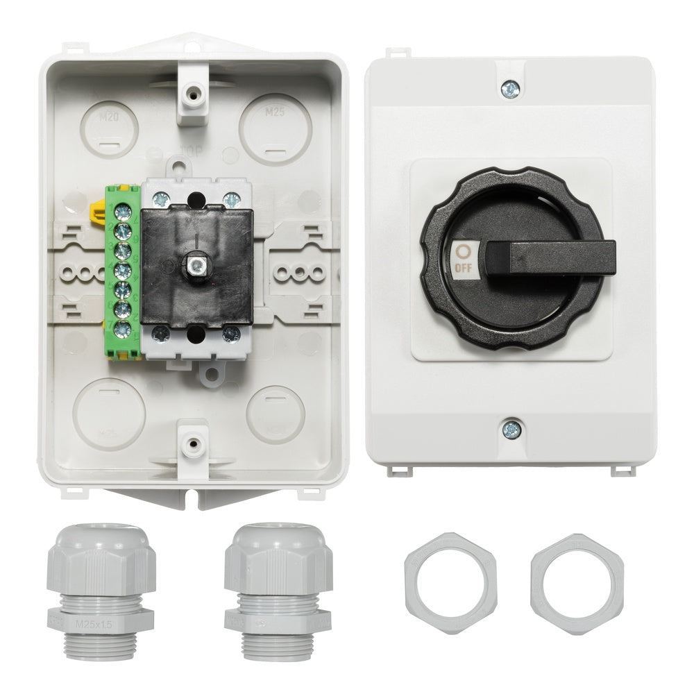 32A 2-Pol PV/AC Arbeitsschalter IP65 Mit Käfiganschlüssen - AE-A551373