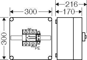 Hensel Mi 7216 Lasttrennschalterbox 125A 4P IP65 - Mi 7216