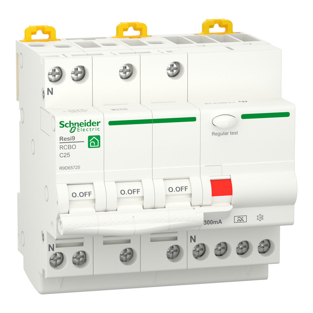 Resi9 3P+N 25A C-Kurve RCBO Sicherungsautomat 300mA 6kA - R9D65725