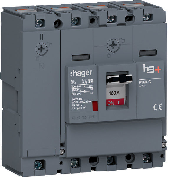 Hager H3+ P160 4-poliger 160A Lasttrennschalter - HCS161AC