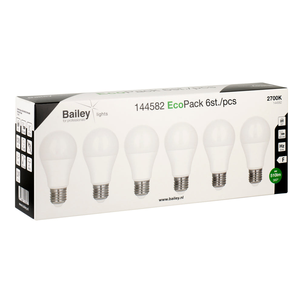 EcoPack LED A60 E27 6W Warmweiß Glühbirne - 144582 [6 Stück]