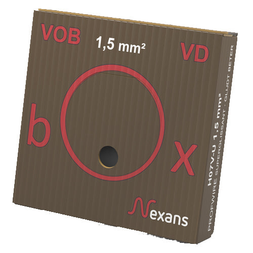 Nexans H07V-U Eca 1.5mm² Installationsdraht Braun VDbox - 10546311 [100 Stück]