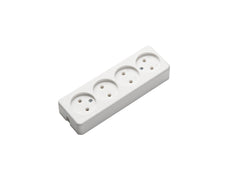 MK 4-Wege Desktop Stromleiste Ohne Erdung 16A Weiß - 509/KWS [2 Stück]
