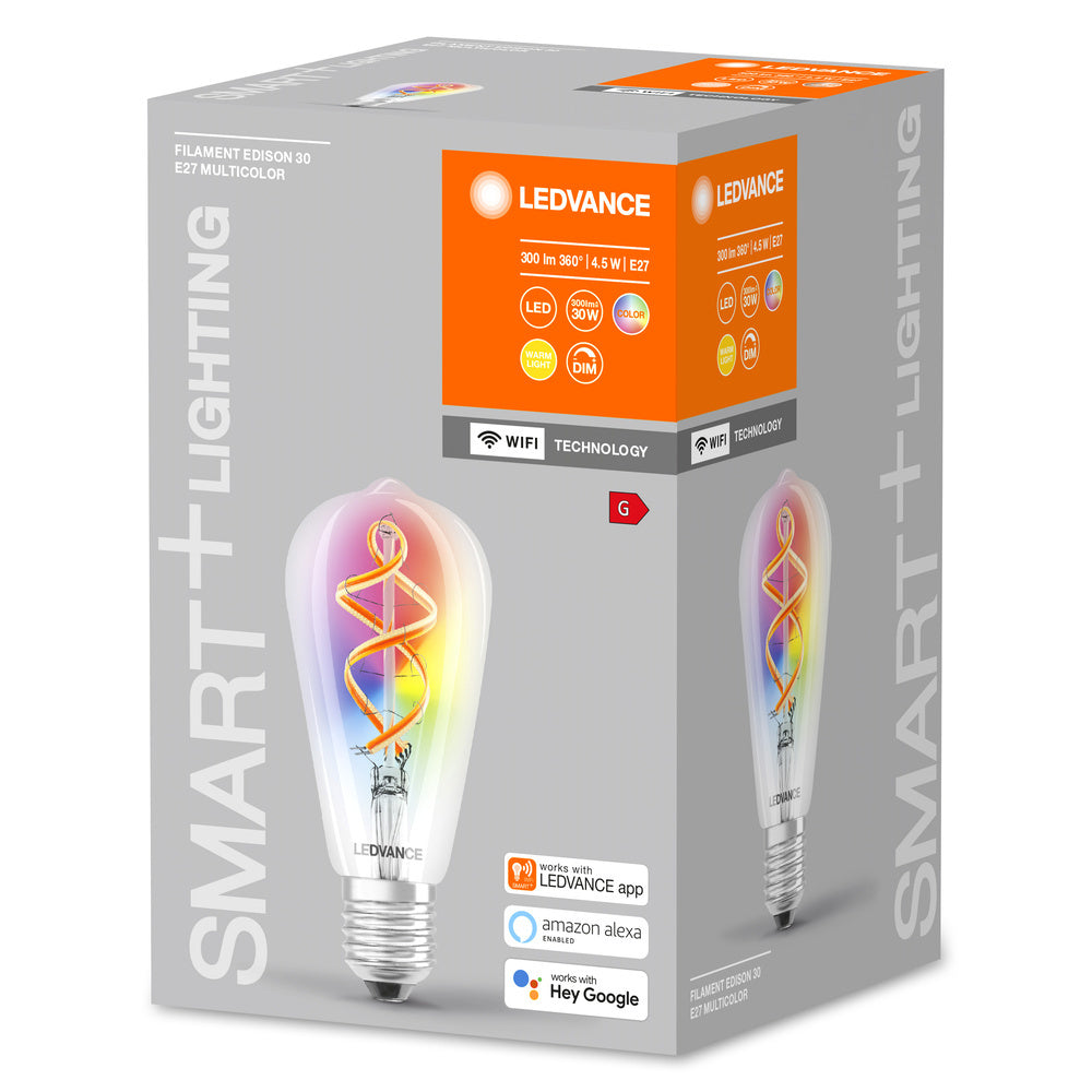 Ledvance Smarte Wifi Edison Rgbw Filament E27 Glühbirne 4.5W - 4058075609914