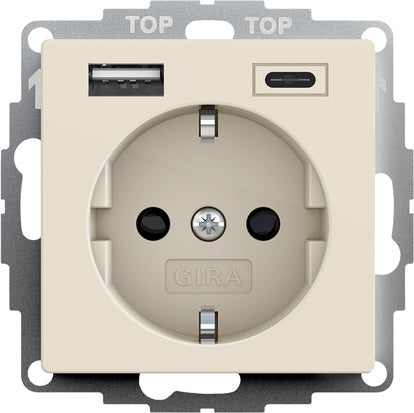 Doppelter Usb Typ A/C Wandstecker Mit Sicherheits Plus - 245901