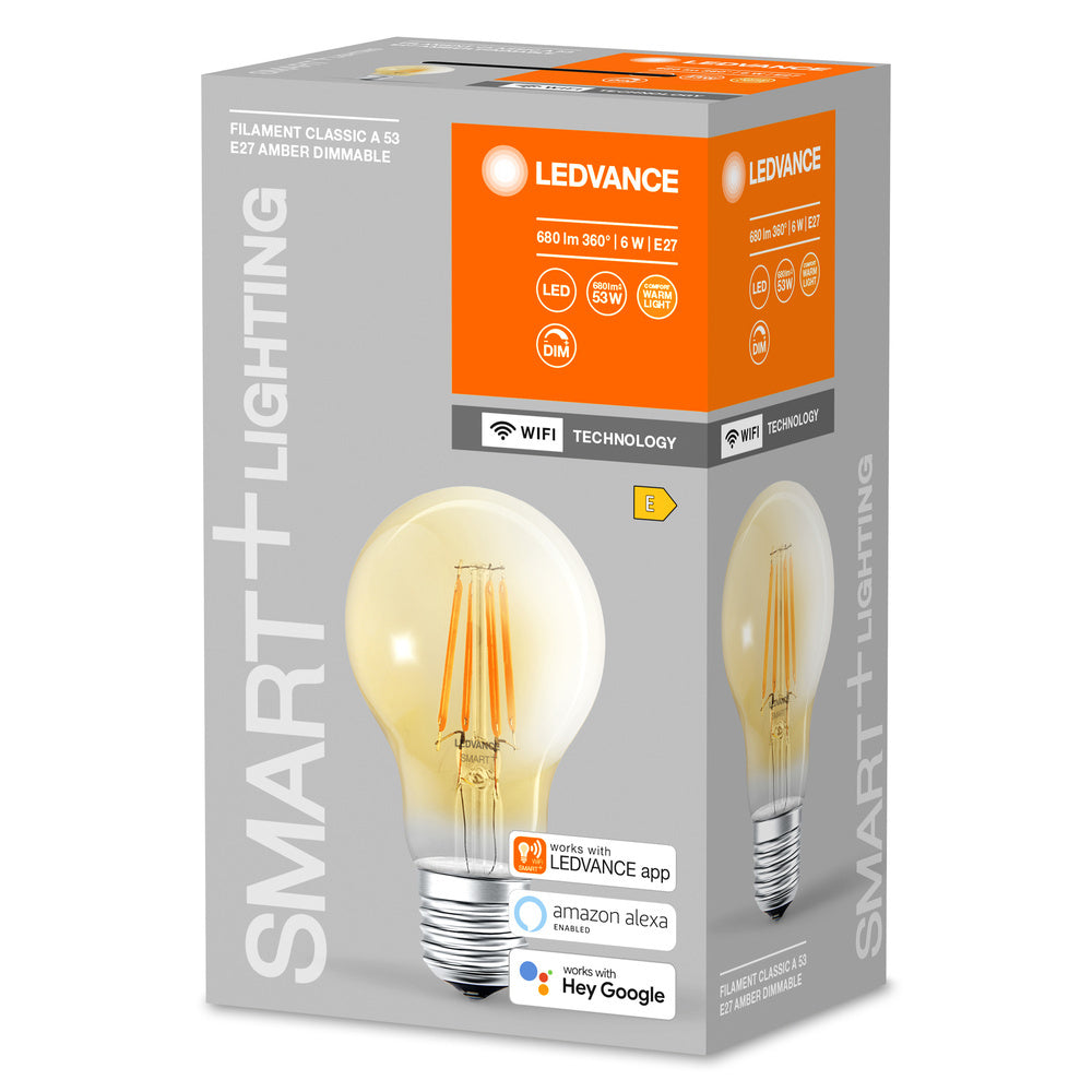 LEDVANCE Smarte WiFi Filament E27 Warmweiß Glühbirne 6W - 4058075610521