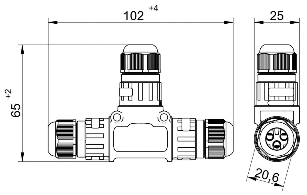 IP68 Wasserdichte Kabelverbindungsdose 3P 32A 450V - CBIP68P3T