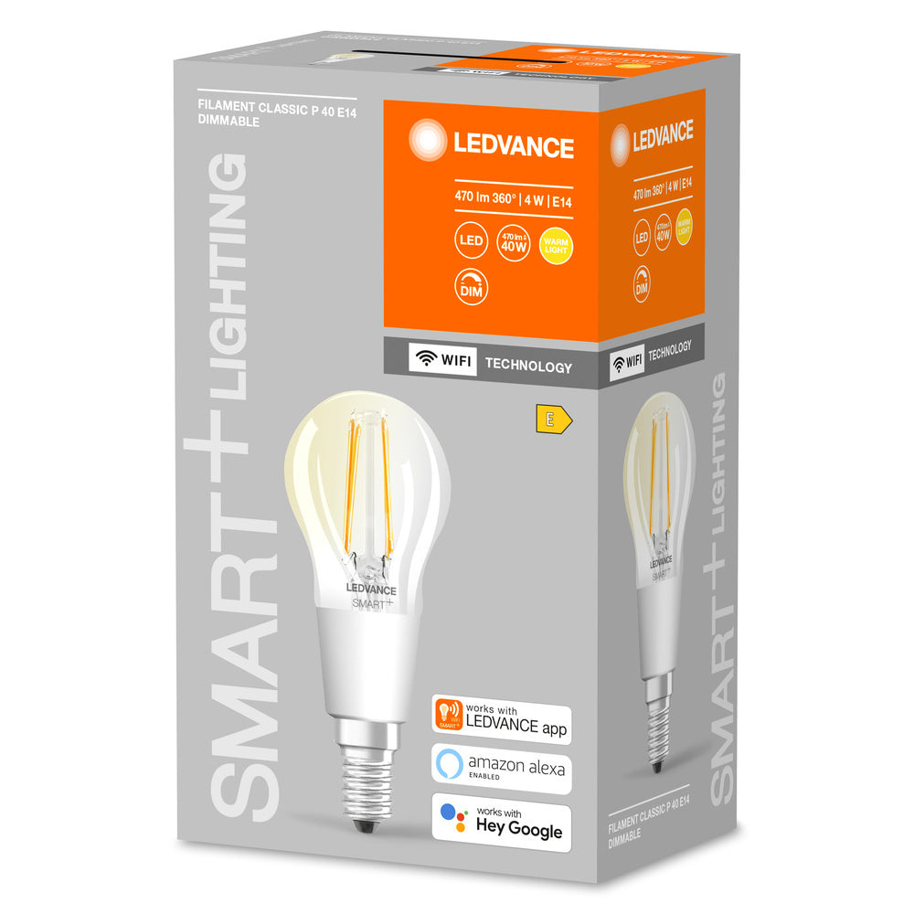 LEDVANCE Smart+ Wifi Filament Mini Glühbirne E14 4W 2700K - 4058075609778