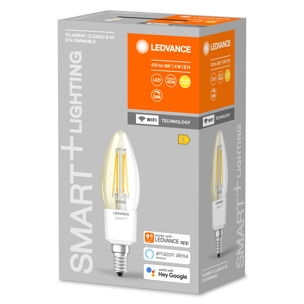 LEDVANCE Smarte WiFi Filament Kerze E14 4W 2700K - 4058075609754