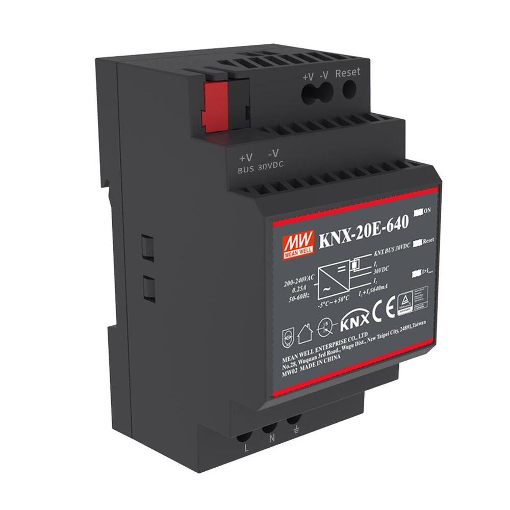 Mean Well KNX DIN Schienenstromversorgung 30VDC 640mA 20W - KNX-20E-640