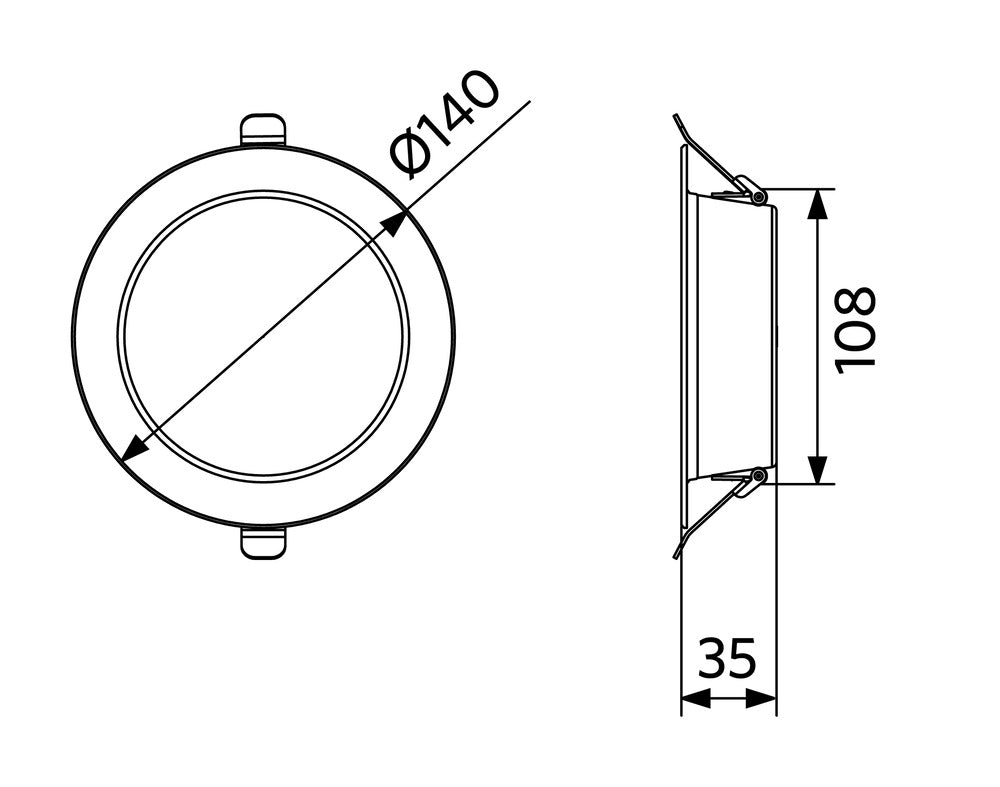 Opple Led Downlight Kompakt Rund 14W 3000K IP44 - 540001291100
