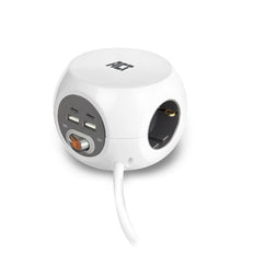 Kubische Steckdosenleiste Mit 3 Steckdosen Und 4 USB-Ports - AC2415
