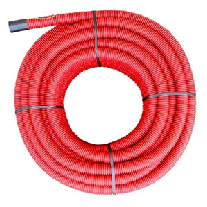 Doppelwandige PE-HD Kabelschutzrohr 40x33mm Rot 50M - MBR040 [50 Meter]