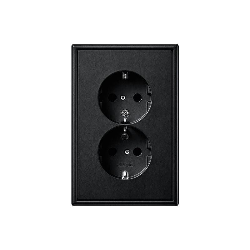 Jung LS990 Doppelsteckdose Matt Schwarz - LS5015KISWM
