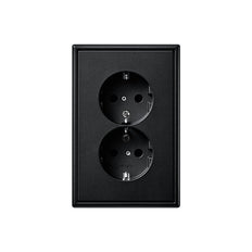 Jung LS990 Doppelsteckdose Matt Schwarz - LS5015KISWM