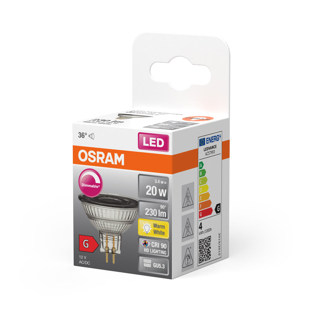 OSRAM LED SuperStar MR16 3.4W GU5.3 2700K Dimmbare Spot - 4058075796690