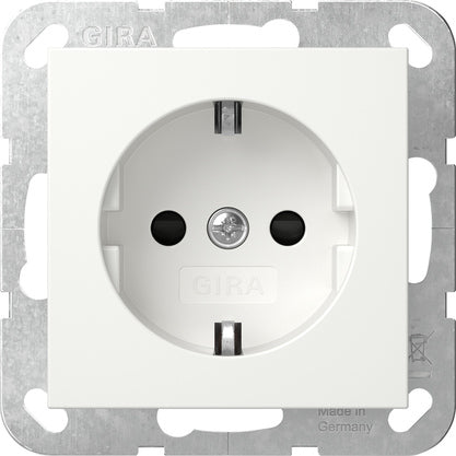 Gira System 55 Safety Plus SCHUKO Socket Pure White - 445327
