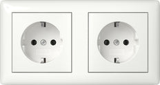 Gira System 55 Doppelsteckdose Rein Weiß Glänzend - 492503