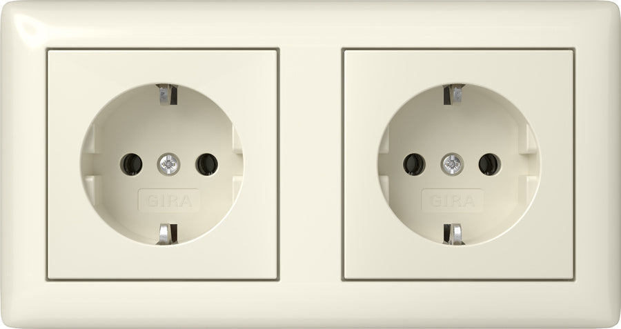 Gira System 55 Doppelsteckdose Mit Erdung - 492501