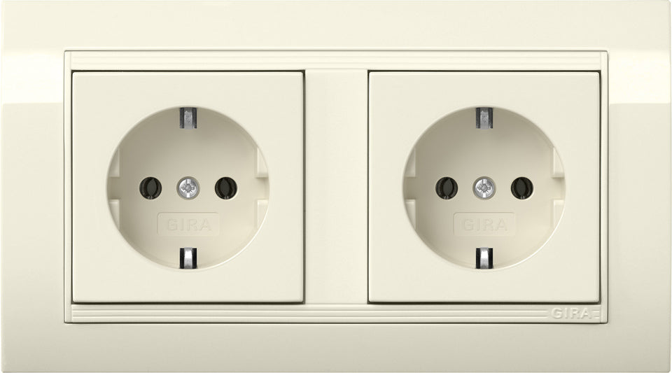 Gira Dual SCHUKO Socket Outlet With Frame Type 10 Standard 55 - 4921021
