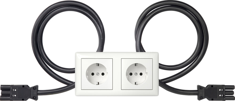 Gira Standard 55 Doppeltes SCHUKO Steckdosen-Auslass 16A 250V - 483103