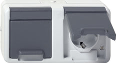 Gira Doppel-Schuko-Steckdose Mit Scharnier-Abdeckung IP44 Grau - 478130