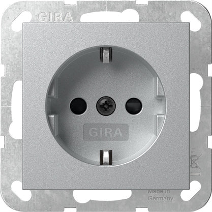 Gira System 55 Sicherheit Plus Steckdose Aluminium - 475526