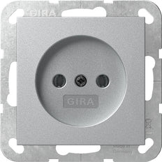 Gira System 55 Aluminium Steckdose Ohne Erdanschluss - 448026
