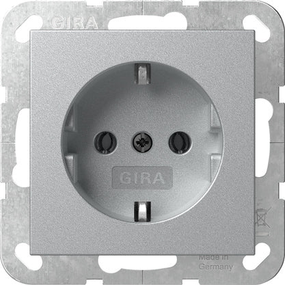 Gira System 55 Aluminium SCHUKO Steckdose 16A 250V - 446626