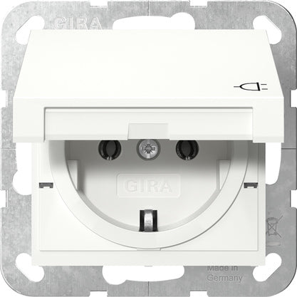 Gira System 55 Schuko Steckdose Mit Scharnierabdeckung IP44 - 445427