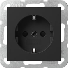 Gira System 55 Schuko Steckdose Schwarz Matt Sicherheit Plus - 4453005