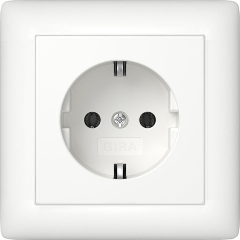 Gira Standard 55 SCHUKO Socket Pure White Matt - 444027