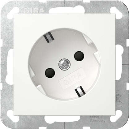 Gira System 55 Schuko Steckdose 30° Sicherheit Plus Rein Weiß Matt - 441827