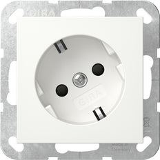 Gira System 55 Schuko Steckdose 30° Sicherheit Plus Rein Weiß Matt - 441827