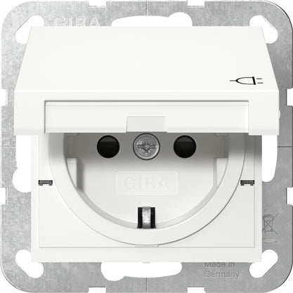 Gira System 55 Schuko Steckdose Mit Scharnierbarer Sicherheitsabdeckung - 441403