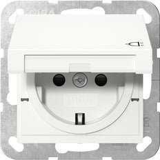 Gira System 55 Schuko Steckdose Mit Scharnierbarer Sicherheitsabdeckung - 441403