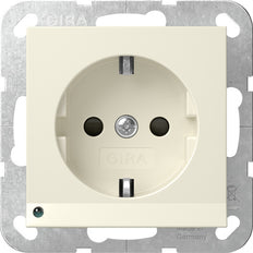 Gira System 55 Led Sicherheitssteckdose 16A 250V Creme Weiß - 417001