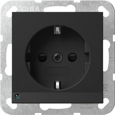 Gira System 55 LED Safety Plus SCHUKO Socket Black Matt - 4170005