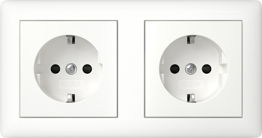 Gira Dual Schuko Steckdose Mit Sicherheits Plus System 55 - 478604