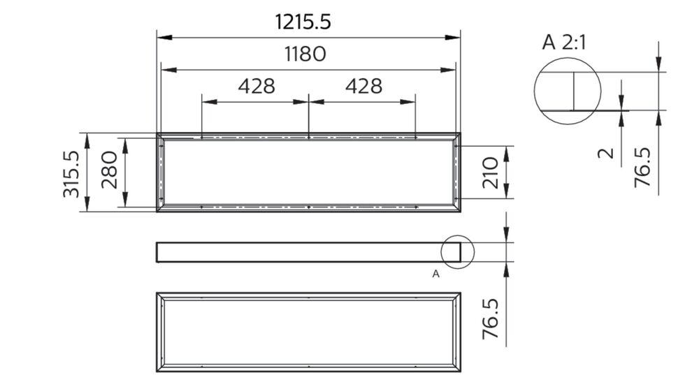 Philips CoreLine Panel Oberfläche Befestigung Rahmen W30L120 - 8718696073322