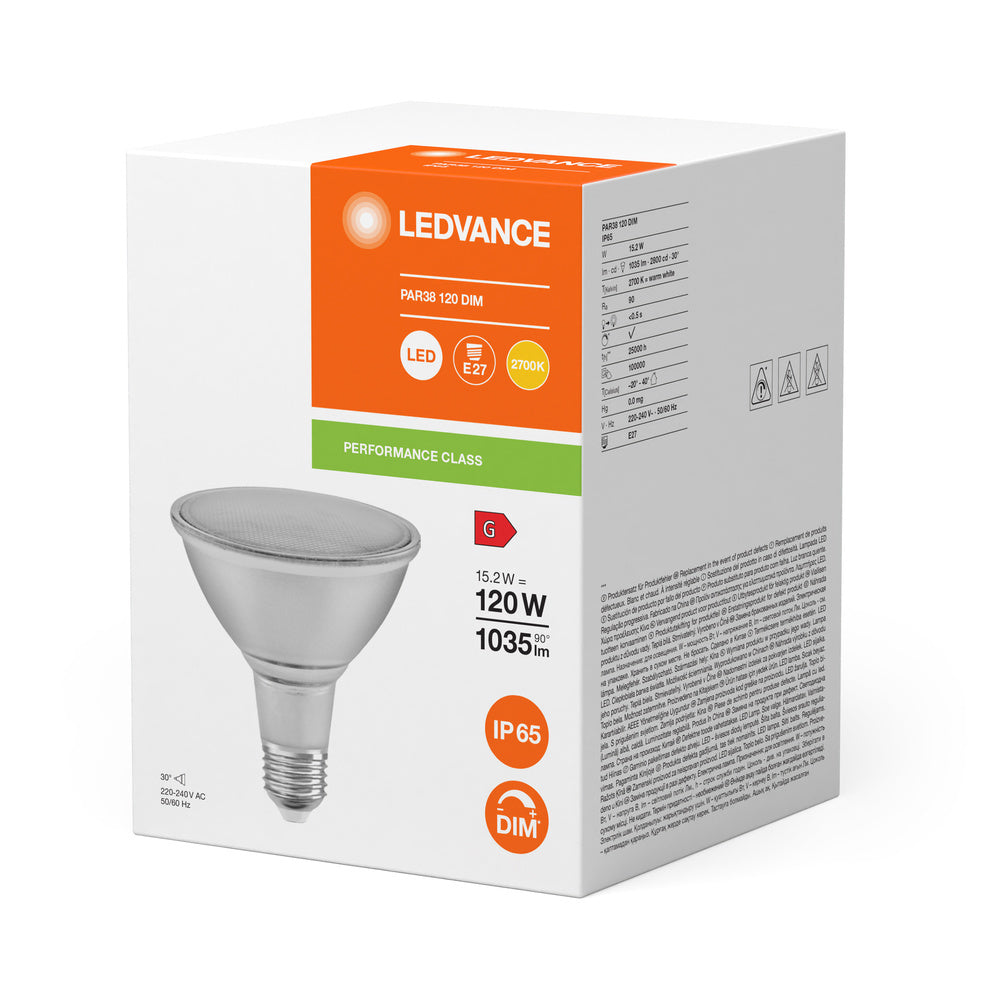 LEDVANCE PAR38 E27 LED Spot 15.2W 2700K Dimmbare - 4099854071270