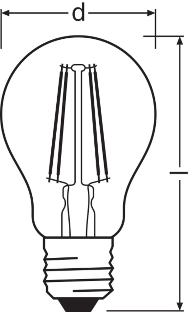LED Classic E27 Filament Bulb 4W 827 Clear Glass - 4099854069697 [2 Pieces]