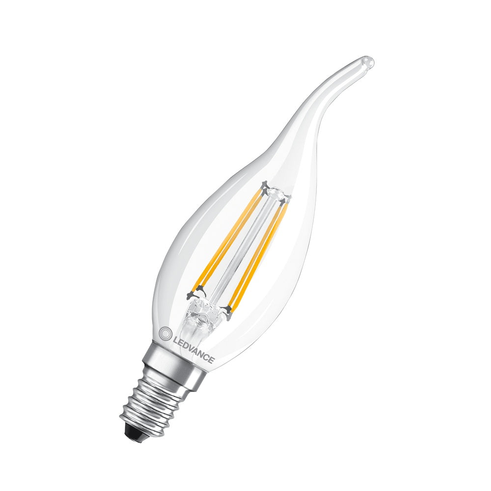Ledvance E14 Led Filament Kerze 4W 827 Klarglas - 4099854069475 [2 Stück]