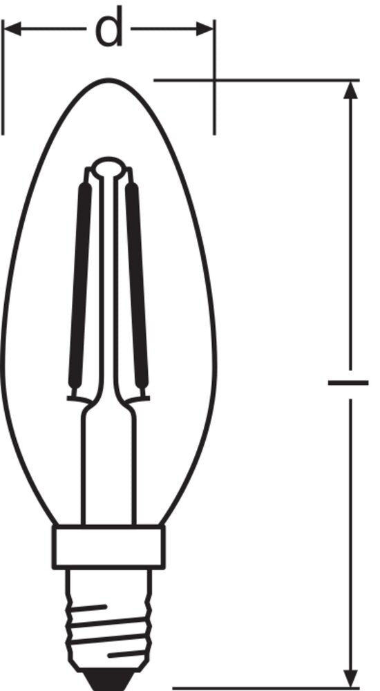 LEDVANCE Klassisch B E14 Klar Filament 2.5W 827 - 4099854069451 [2 Stück]
